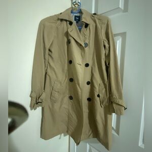 GAP Khaki Double-Breasted Trench Coat